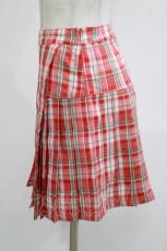 画像2: Candy Stripper / CHECK PLEATS MINI SKIRT S レッド H-26-09-01-1005-PU-SK-KB-ZH (2)