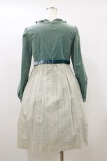 画像2: Jane Marple / 別珍リボンドレス M グリーン H-26-09-01-066-JM-OP-AK-ZH (2)