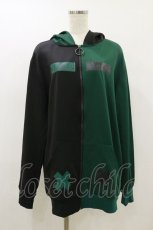 画像1: NieR Clothing / TWO-TONE ZIPパーカー F 黒×緑 H-26-09-01-022-PU-TO-AK-ZH (1)