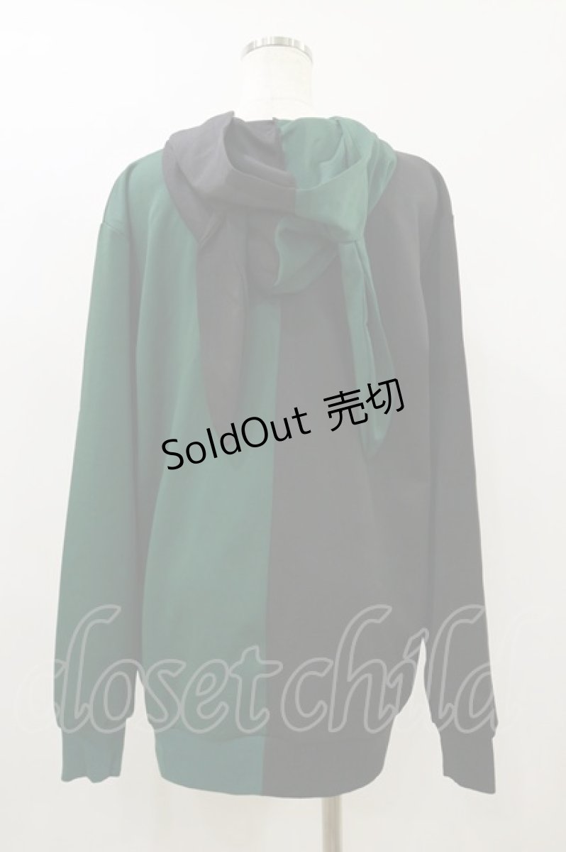 画像2: NieR Clothing / TWO-TONE ZIPパーカー F 黒×緑 H-26-09-01-022-PU-TO-AK-ZH (2)