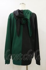画像2: NieR Clothing / TWO-TONE ZIPパーカー F 黒×緑 H-26-09-01-022-PU-TO-AK-ZH (2)