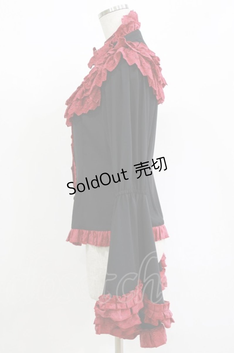 画像2: ATELIER PIERROT / 狂人による第九 赤黒ブラウス  黒×赤 H-26-09-02-032-EL-BL-AK-ZH (2)