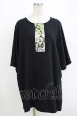 画像1: Na+H / Rustカットソー  黒 H-26-09-02-036-PU-TO-KB-ZH (1)