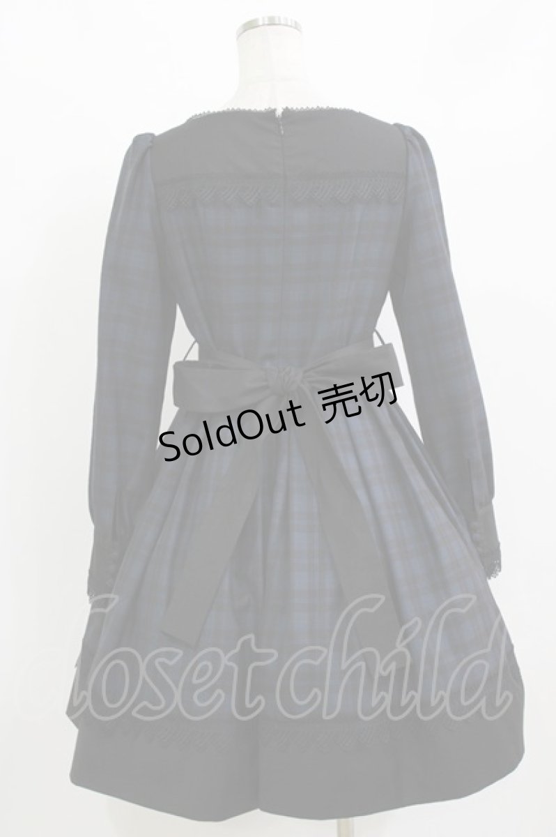 画像3: Sheglit / "Jane"タックワンピース  ブラックネイビーチェック H-26-09-02-004-EL-OP-KB-ZH (3)