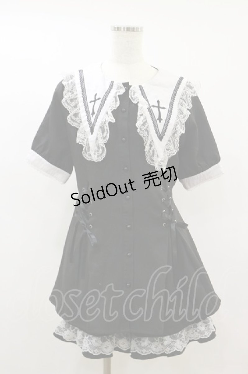 画像1: MA*RS / スピンドル付きクロス刺繍セットアップ Free ブラック H-26-09-02-1042-GO-OP-NS-ZH (1)
