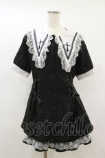 画像1: MA*RS / スピンドル付きクロス刺繍セットアップ Free ブラック H-26-09-02-1042-GO-OP-NS-ZH (1)