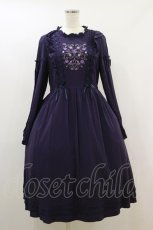 画像1: axes femme POETIQUE / フロント刺繍長袖ワンピ M ネイビー H-26-09-02-1050-AX-OP-NS-ZH (1)