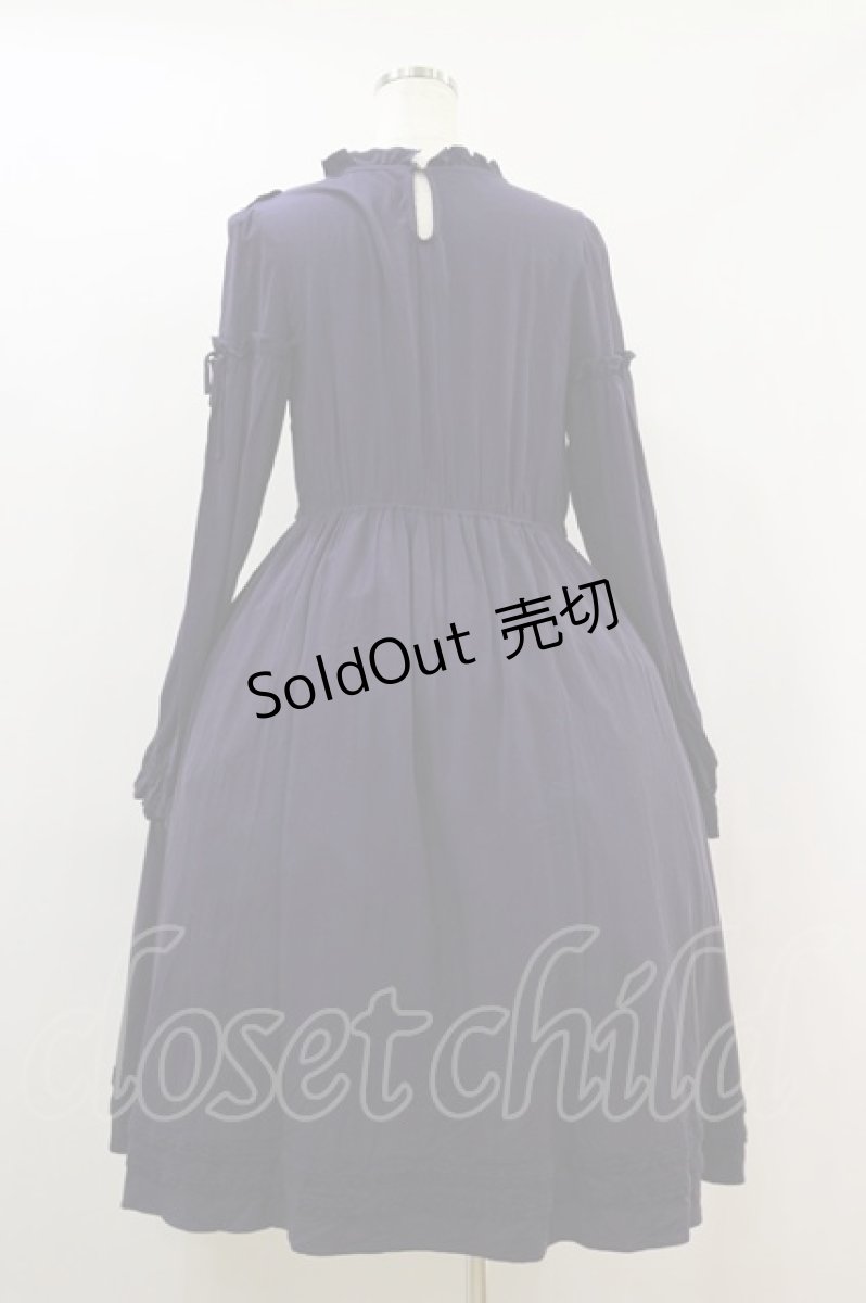 画像2: axes femme POETIQUE / フロント刺繍長袖ワンピ M ネイビー H-26-09-02-1050-AX-OP-NS-ZH (2)
