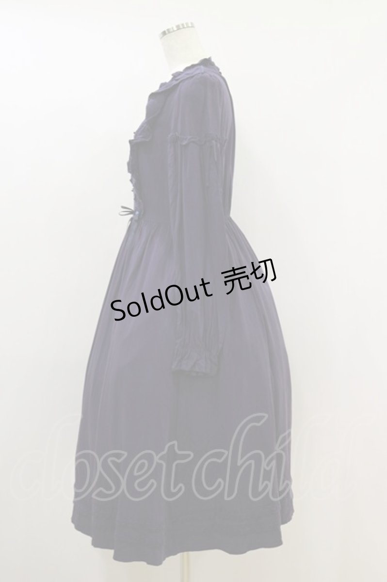 画像3: axes femme POETIQUE / フロント刺繍長袖ワンピ M ネイビー H-26-09-02-1050-AX-OP-NS-ZH (3)