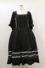 画像1: m petit by misako / AM*レーススクエアネックOP 6L ブラック H-26-09-02-1051-LO-OP-NS-ZH (1)