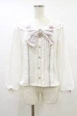 画像1: LIZ LISA / ストロベリー刺繍セーラーリブブラウス 0 白 H-26-09-02-1036-LO-TO-NS-ZH (1)
