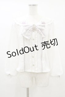LIZ LISA / ストロベリー刺繍セーラーリブブラウス 0 白 H-26-09-02