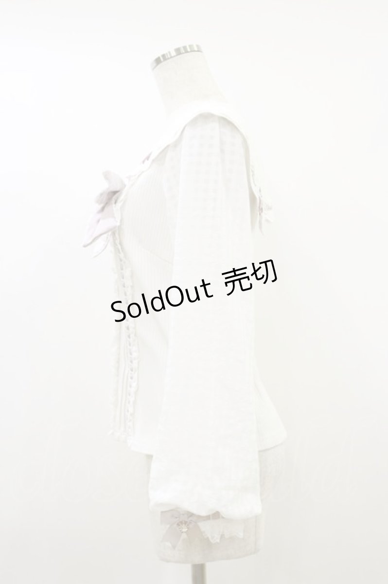 画像3: LIZ LISA / ストロベリー刺繍セーラーリブブラウス 0 白 H-26-09-02-1036-LO-TO-NS-ZH (3)