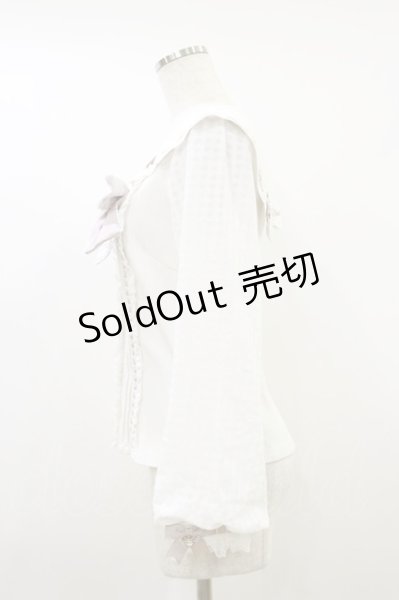 LIZ LISA / ストロベリー刺繍セーラーリブブラウス 0 白 H-26-09-02