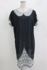 画像1: abilletage / トロンプルイユTシャツワンピース（レースセーラー）  ブラック H-26-09-02-025-GO-OP-KB-ZH (1)