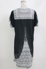 画像3: abilletage / トロンプルイユTシャツワンピース（レースセーラー）  ブラック H-26-09-02-025-GO-OP-KB-ZH (3)