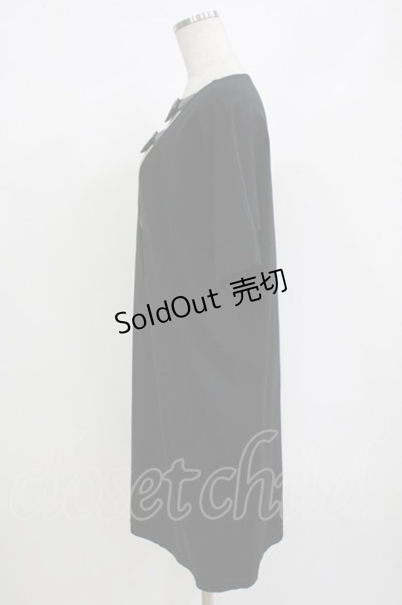 画像2: Na+H / バックベルト半袖ワンピース  黒 H-26-09-02-026-PU-OP-KB-ZH (2)