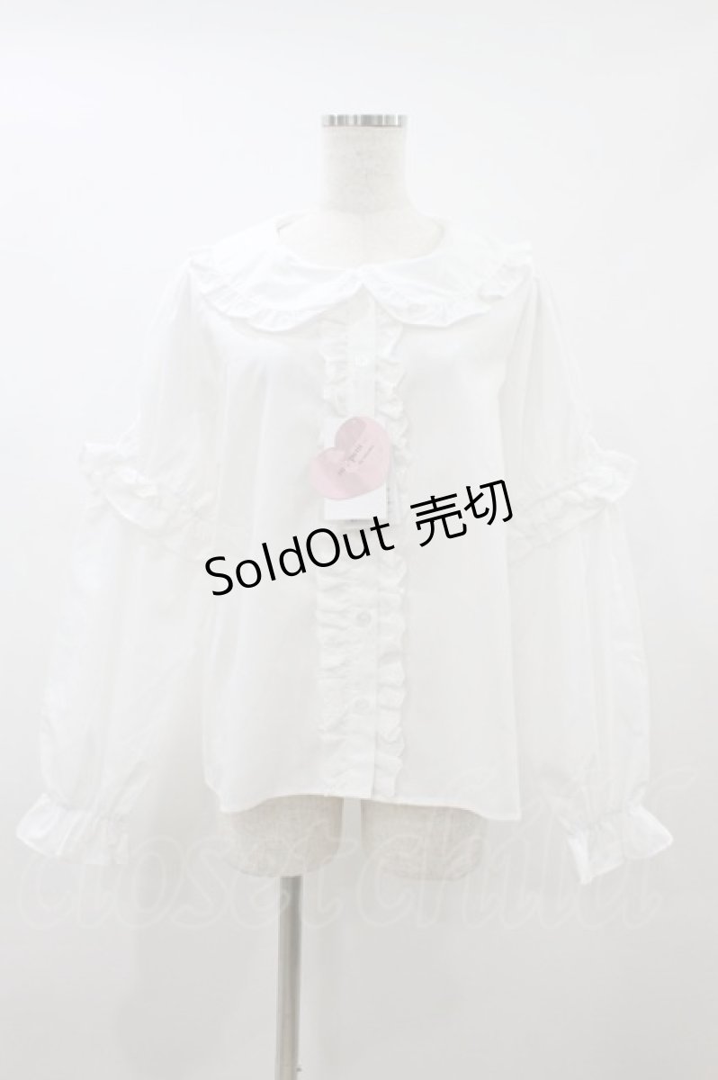 画像1: m petit by misako / AM*2WAYソデフリルBL LL 白 H-26-09-03-1046-LO-BL-NS-ZH (1)