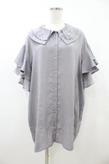 画像1: axes femme / 刺繍入りシャツ M グレー H-26-09-03-1056-AX-BL-YZ-ZH (1)