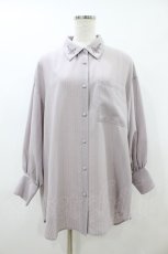 画像1: axes femme / 襟刺繍シアーチェックシャツ M グレー H-26-09-03-1057-AX-BL-YZ-ZH (1)