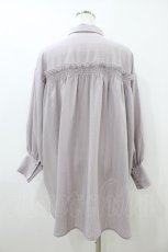 画像2: axes femme / 襟刺繍シアーチェックシャツ M グレー H-26-09-03-1057-AX-BL-YZ-ZH (2)