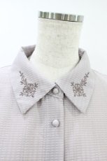 画像3: axes femme / 襟刺繍シアーチェックシャツ M グレー H-26-09-03-1057-AX-BL-YZ-ZH (3)
