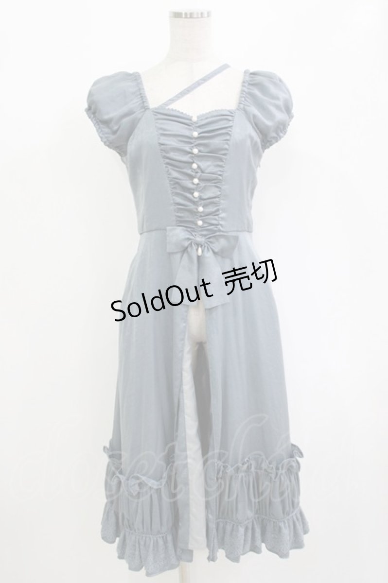 画像1: Victorian maiden / Swan Lakeリボンドレス Free Grayish blue (グレイッシュブルー) H-26-09-03-061-CL-OP-NS-ZH (1)