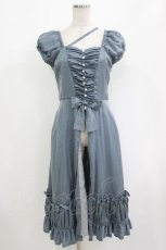 画像1: Victorian maiden / Swan Lakeリボンドレス Free Grayish blue (グレイッシュブルー) H-26-09-03-061-CL-OP-NS-ZH (1)
