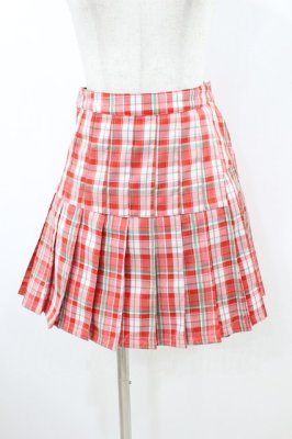 Preview of CHECK PLEATS MINI SKIRT S レッド