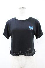 画像1: LISTEN FLAVOR / BASICモルフォ刺繍Tee  ブラック H-26-09-04-044-PU-TO-KB-ZH (1)