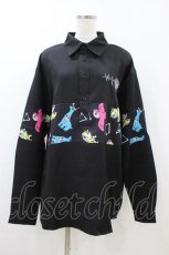 画像1: NieR Clothing / プリント切替ブラウス  黒 H-26-09-04-050-PU-BL-AK-ZH (1)