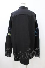画像2: NieR Clothing / プリント切替ブラウス  黒 H-26-09-04-050-PU-BL-AK-ZH (2)