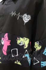画像3: NieR Clothing / プリント切替ブラウス  黒 H-26-09-04-050-PU-BL-AK-ZH (3)