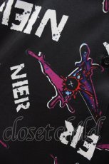 画像3: NieR Clothing / 総柄長袖シャツ  黒×紫 H-26-09-04-051-PU-BL-KB-ZH (3)