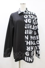 画像1: NieR Clothing / プリント切替シャツ  黒 H-26-09-04-052-PU-BL-KB-ZH (1)