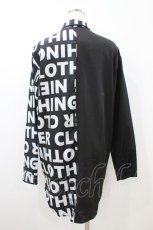 画像2: NieR Clothing / プリント切替シャツ  黒 H-26-09-04-052-PU-BL-KB-ZH (2)