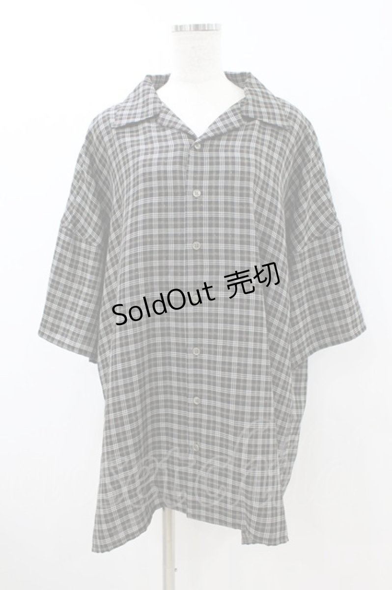 画像1: MiDiom / Check Open Collar Shirt  ブラック H-26-09-04-053-PU-BL-KB-ZH (1)