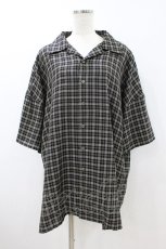 画像1: MiDiom / Check Open Collar Shirt  ブラック H-26-09-04-053-PU-BL-KB-ZH (1)