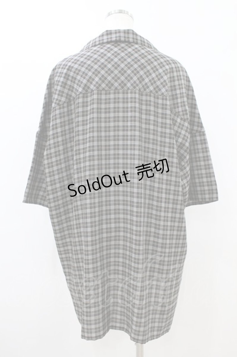 画像2: MiDiom / Check Open Collar Shirt  ブラック H-26-09-04-053-PU-BL-KB-ZH (2)