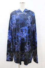 画像1: NieR Clothing / プリントプルパーカー F ブラック×ブルー H-26-09-04-057-PU-TO-KB-ZH (1)