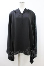画像1: NieR Clothing / STRETCH PULLOVER着物風袖【和柄漢字】  黒 H-26-09-04-059-PU-TO-KB-ZH (1)