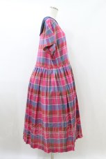 画像3: Jane Marple Dans Le Salon / French madras check marine collar dress M マゼンタ×ライトネイビー H-26-09-04-012-JM-OP-AK-ZH (3)
