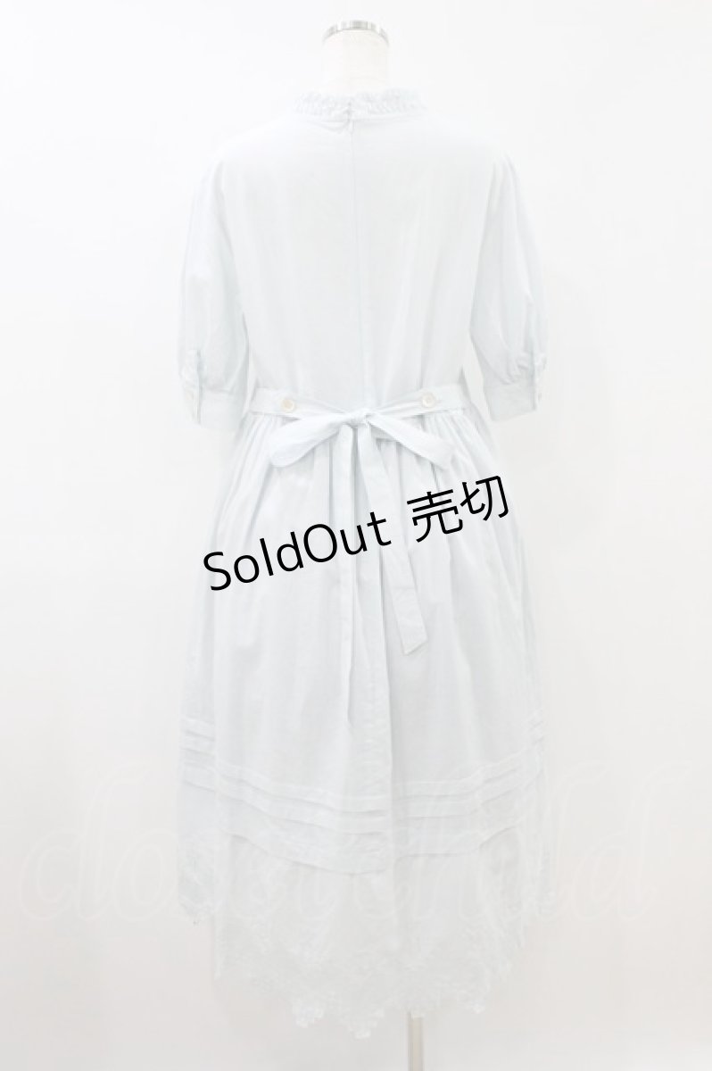 画像2: Jane Marple / Monogram-lace Clara dress M サックス H-26-09-04-015-JM-OP-AK-ZH (2)