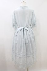 画像2: Jane Marple / Monogram-lace Clara dress M サックス H-26-09-04-015-JM-OP-AK-ZH (2)