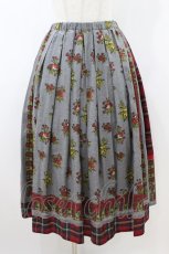 画像1: Jane Marple Dans Le Salon / Flowers of Jouy scarf Tartan check タックスカート M グレー×レッド H-26-09-04-019-JM-SK-AK-ZH (1)
