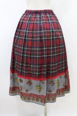 画像2: Jane Marple Dans Le Salon / Flowers of Jouy scarf Tartan check タックスカート M グレー×レッド H-26-09-04-019-JM-SK-AK-ZH (2)