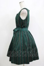 画像2: Jane Marple / レジメンタルストライプのドレス Free グリーン H-26-09-05-029-JM-OP-NS-ZH (2)
