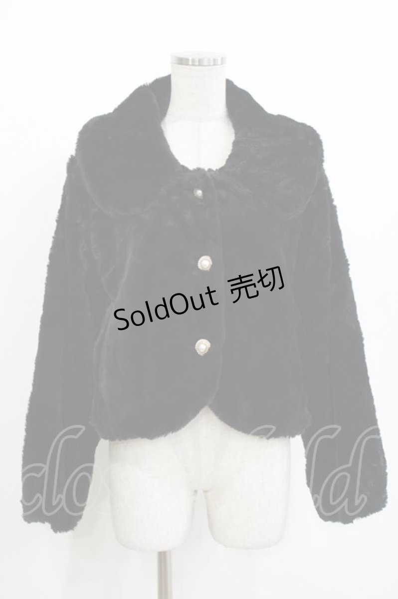 画像1: m petit by misako / クロミ/ファーショートジャケット L ブラック H-26-09-05-036-LO-JA-NS-ZH (1)