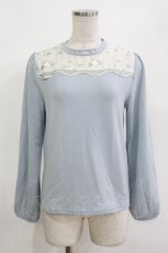 画像1: axes femme / 刺繍ニットプルオーバー M サックス H-26-09-05-049-AX-TO-NS-ZH (1)