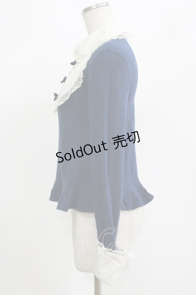 画像2: Angelic Pretty / 3つ子リボンのラウンド切替カットソー Free ネイビー H-26-09-05-050-AP-TO-NS-ZH (2)